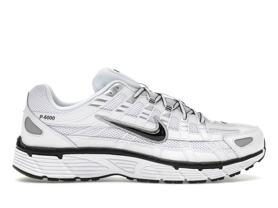 Nike P-6000 White Metallic Silver Black