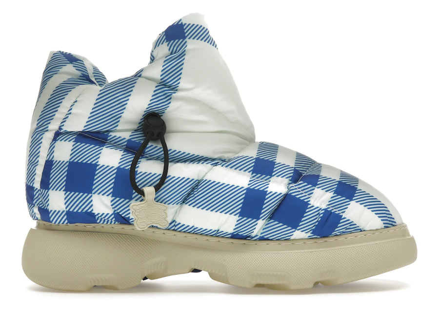 Bottes Burberry à carreaux bleu et blanc