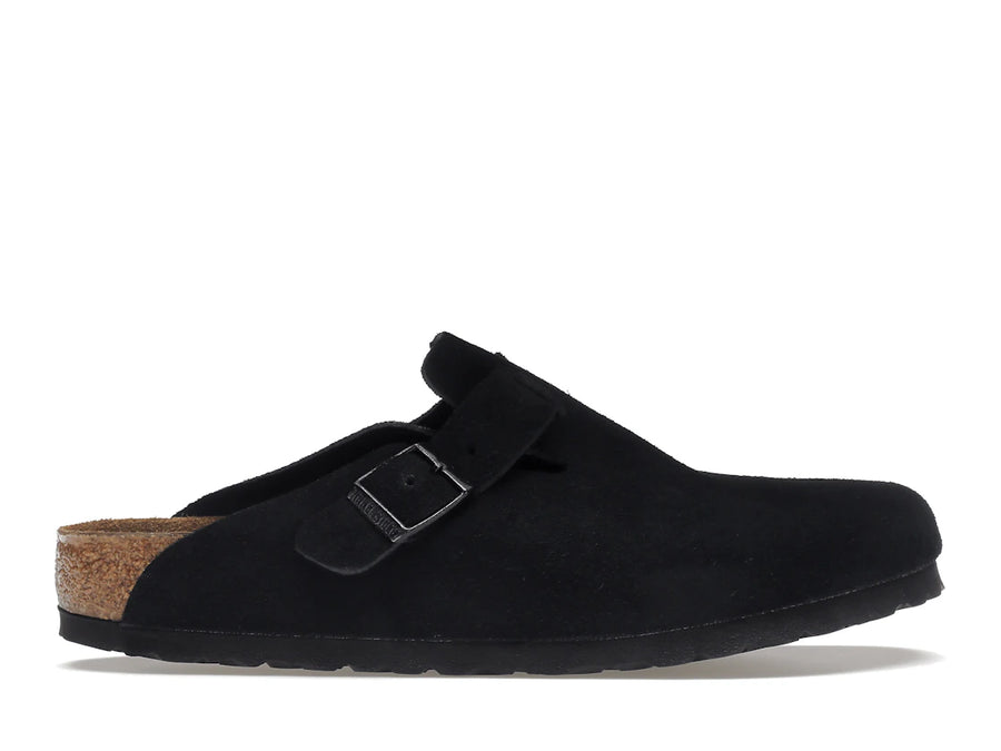 Birkenstock Boston à semelle souple en daim noir