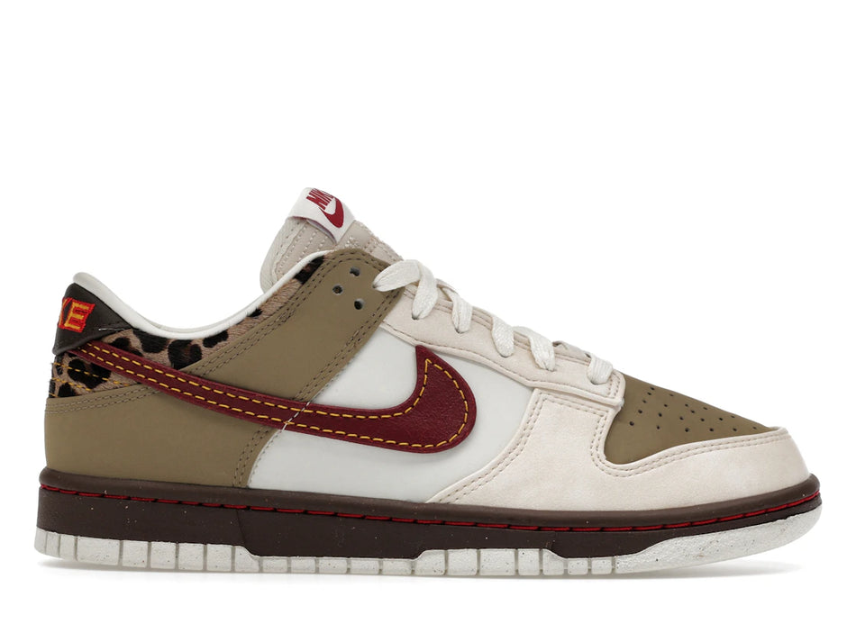 Nike Dunk Low Retro Khaki Team Red Pearl White (Women's)