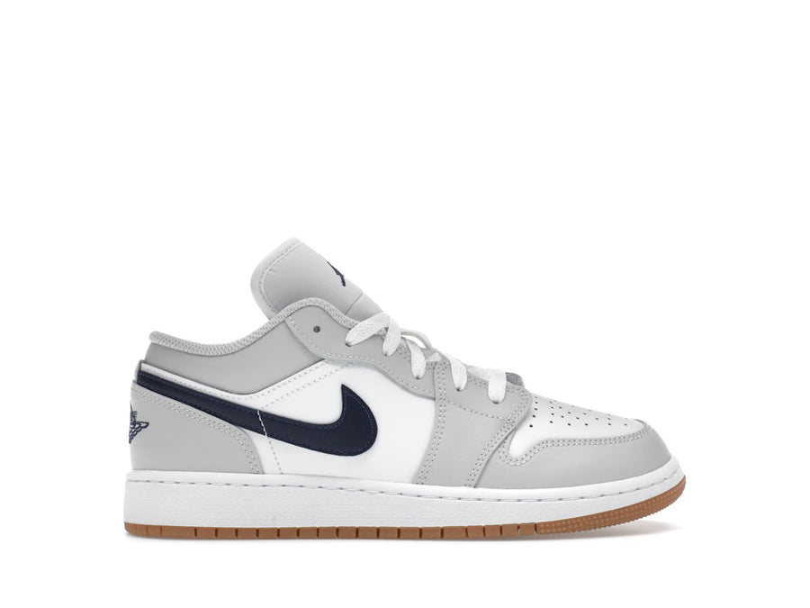 Jordan 1 Low Blanc Gris Neutre Gomme Bleu Marine Minuit (GS)