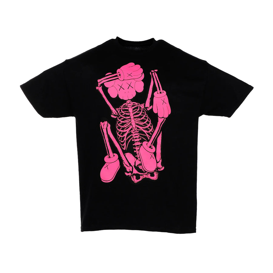 KAWS SKELETON NEW FICTION T-shirt Pink