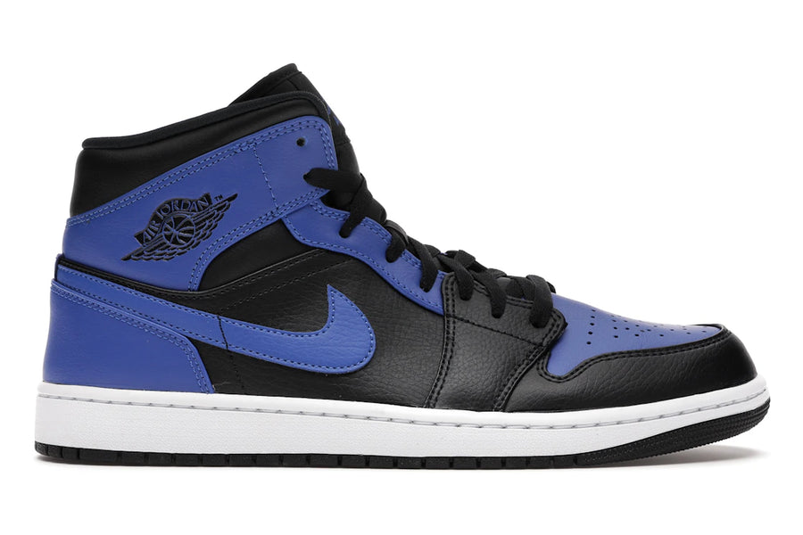 Jordan 1 Mid Hyper Royal Cuir grainé