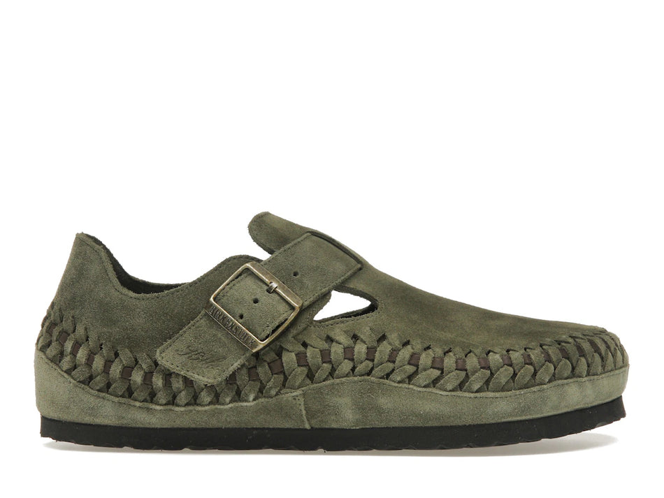 Birkenstock London Braided Shearling Kith Olive Night