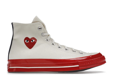 Converse Chuck Taylor All Star 70 Hi Comme des Garcons PLAY Egret Red Midsole