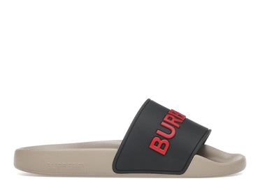 Burberry Embossed Logo Slide Black Red Tan (Women's)