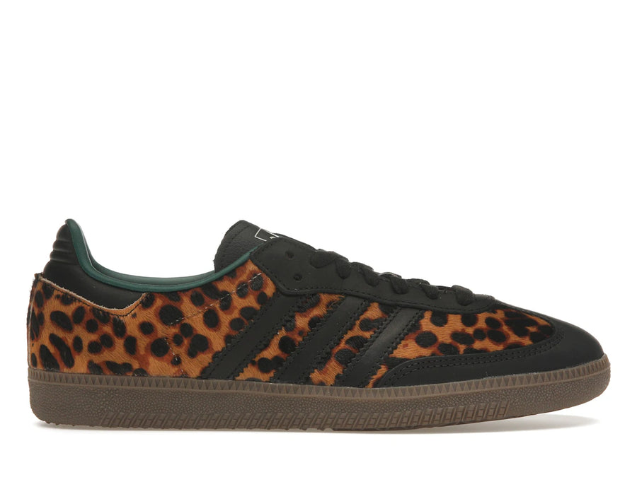adidas Samba OG Noir Vert Léopard (Femme)