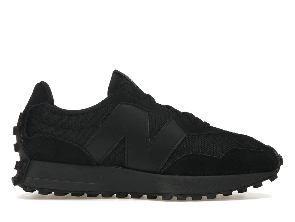 New Balance 327 Black White Tongue Logo