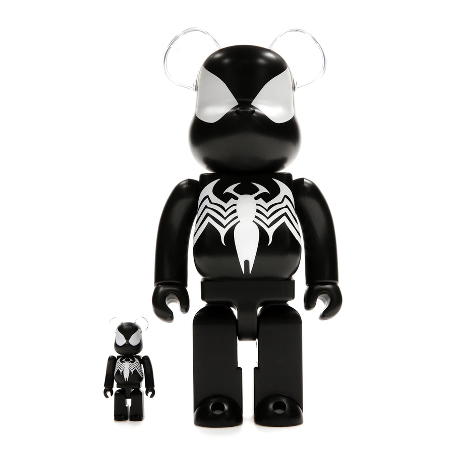 Ensemble Bearbrick x Marvel Spider-Man Costume Noir 100 % et 400 %