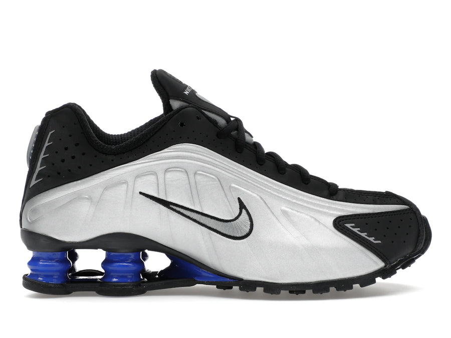 Nike Shox R4 Argent Métallisé Noir Bleu Racer (Femme)