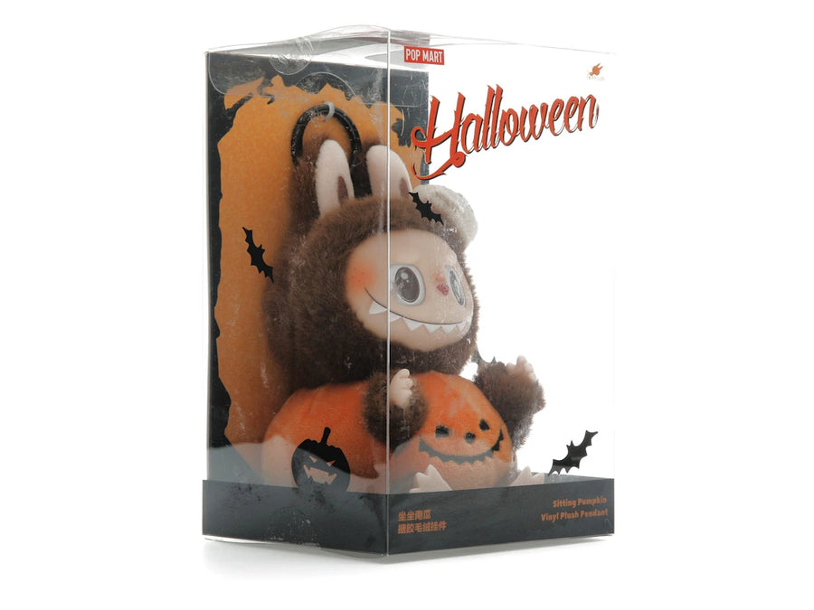 Pendentif en peluche citrouille assise Pop Mart Labubu Happy Halloween Party Series