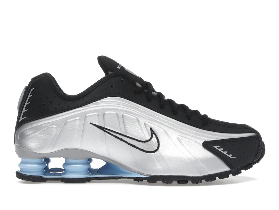 Nike Shox R4 Metallic Silver Black Psychic Blue