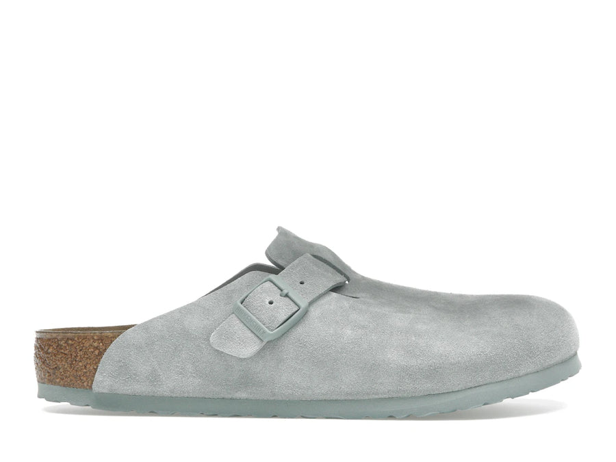 Birkenstock Boston en daim couleur sauge pure
