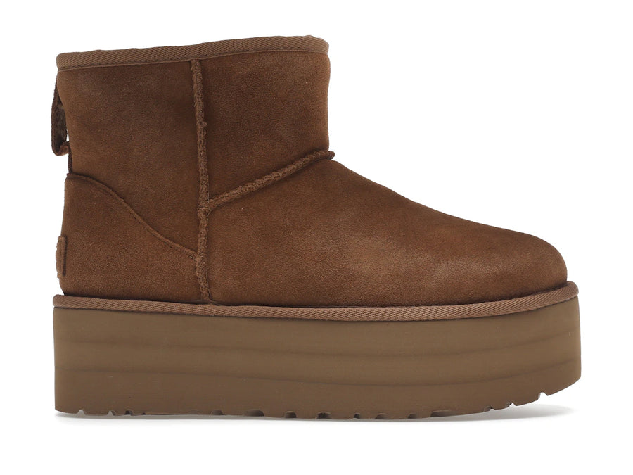 Bottes UGG Classic Mini Platform couleur châtaigne (Femme)