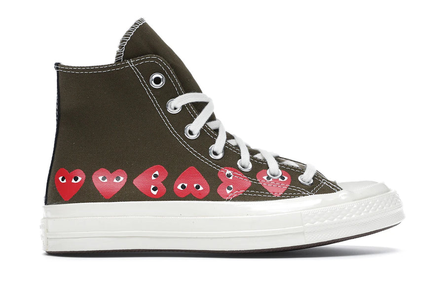 Converse Chuck Taylor All Star 70 Hi Comme des Garçons PLAY Vert Multi-Cœurs