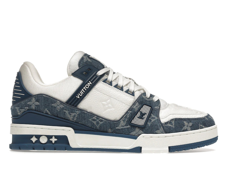Baskets Louis Vuitton LV Monogram Denim Blanc Bleu