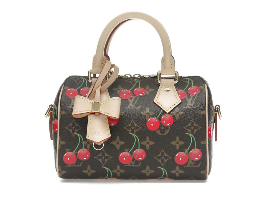 Sac Speedy Bandoulière 20 Cherry Monogram marron Louis Vuitton x Takashi Murakami