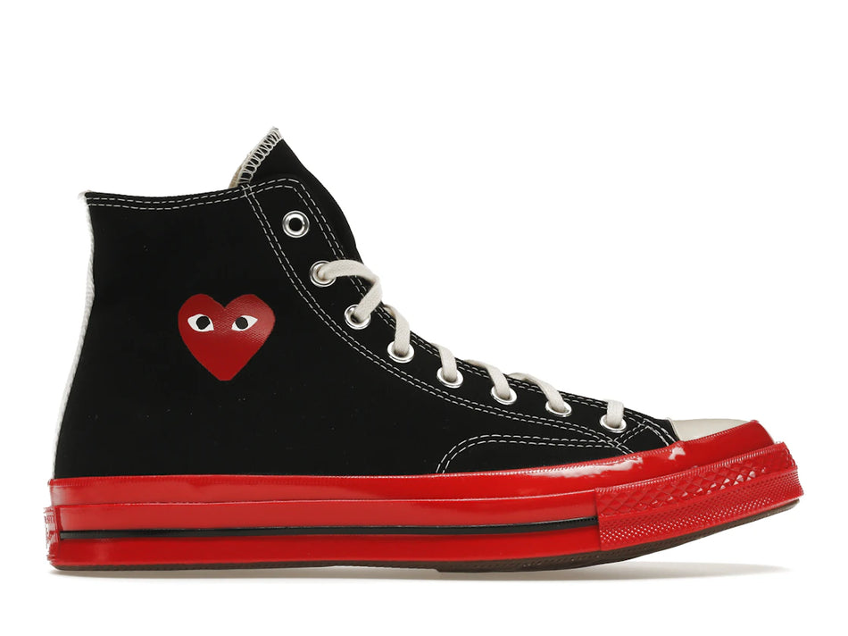 Converse Chuck Taylor All Star 70 Hi Comme des Garcons PLAY Black Red Midsole