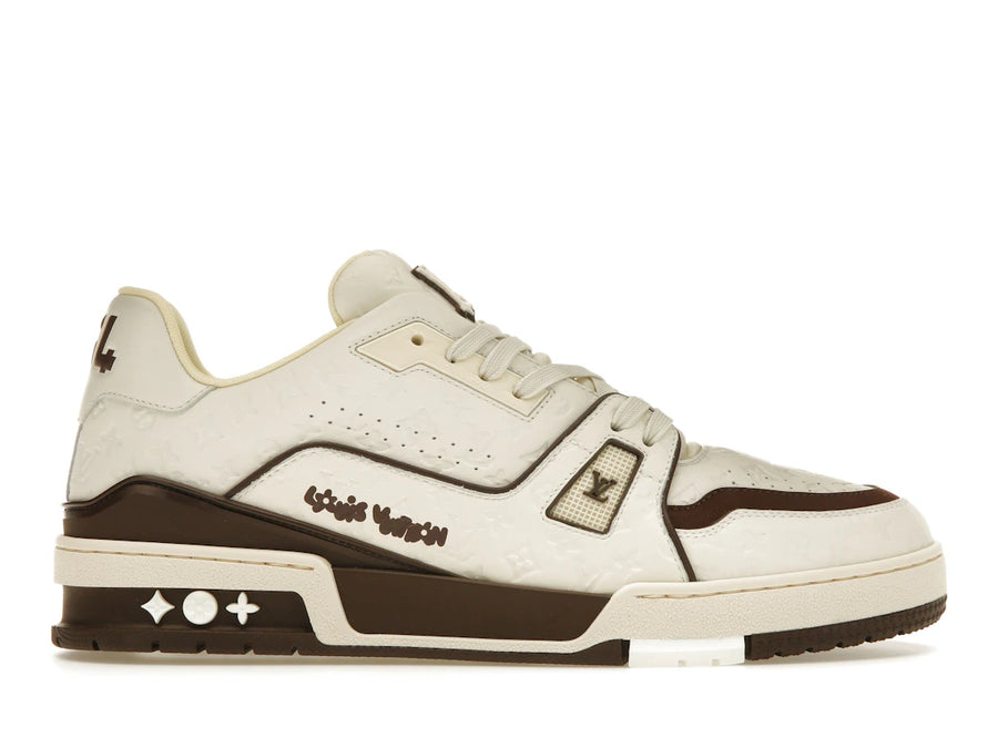 Baskets Louis Vuitton par Tyler, the Creator LV blanches moka