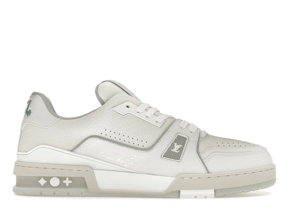 Louis Vuitton Trainer White Grey Signature