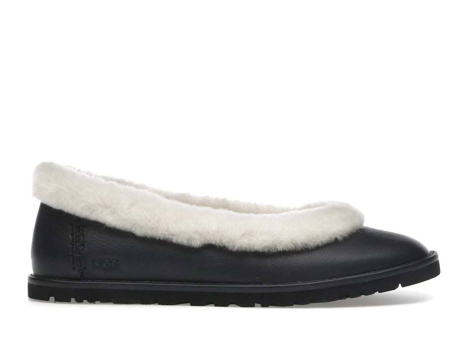 UGG Zora Leather Ballet Flat Black (Women's)