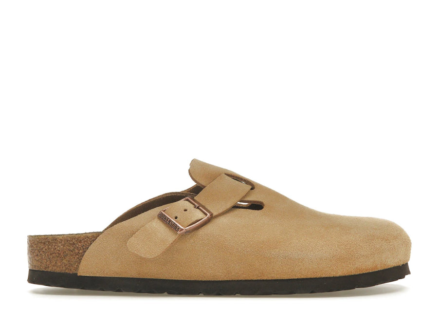 Birkenstock Boston en daim couleur crème latte