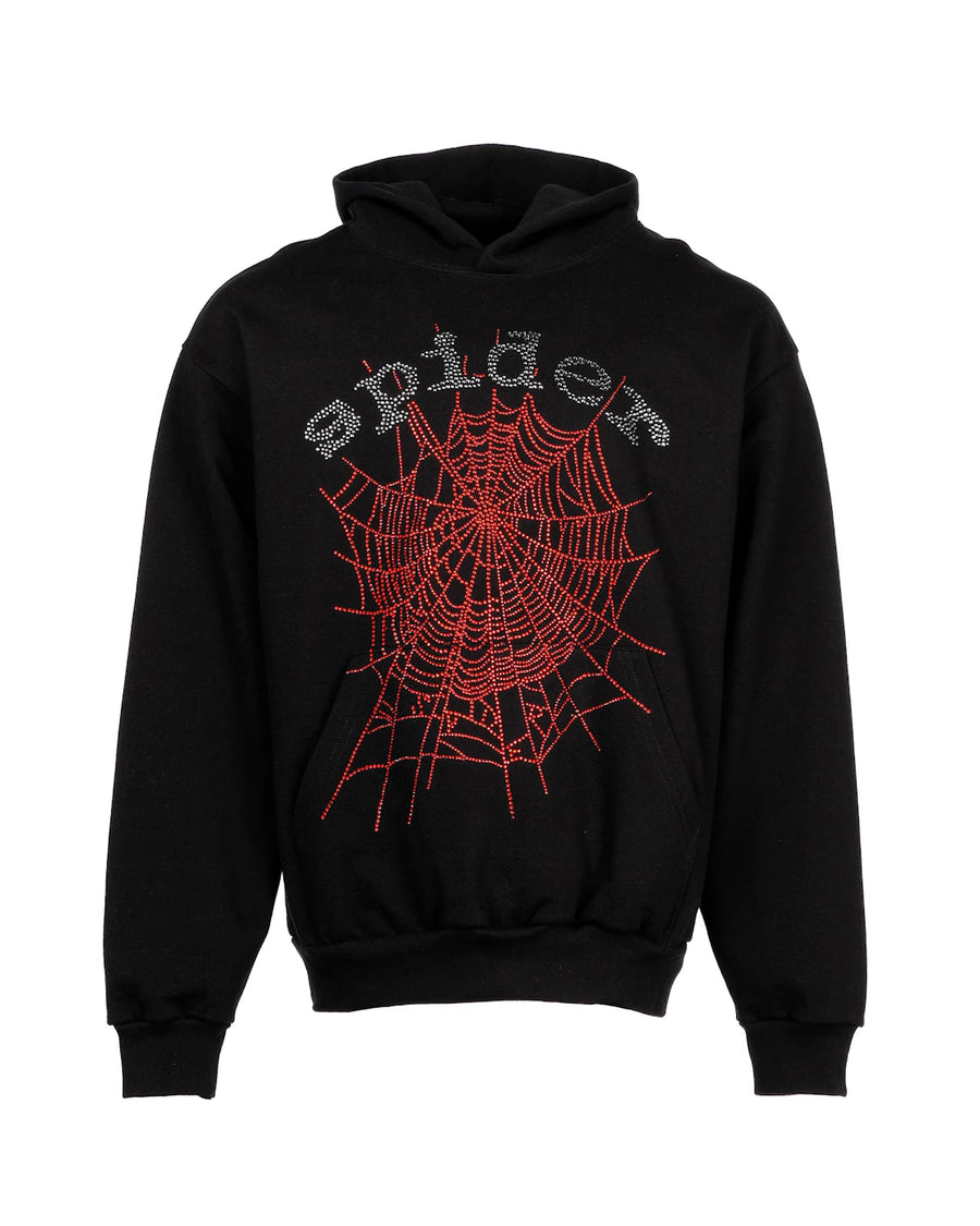 Sweat à capuche Sp5der OG avec logo strass noir