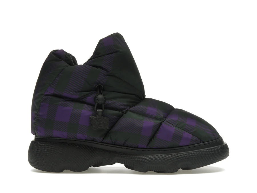 Bottines Burberry Check Pillow noires et violettes (Femme)