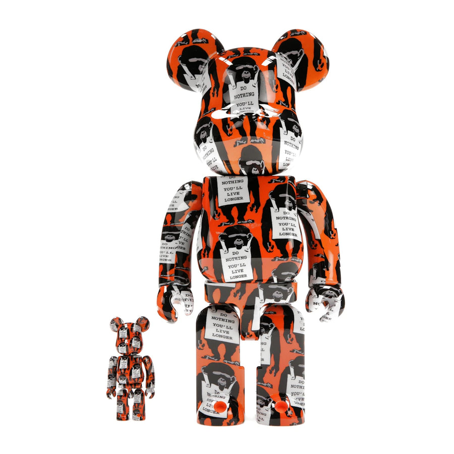 Ensemble de panneaux Bearbrick Monkey 100 % et 400 % orange