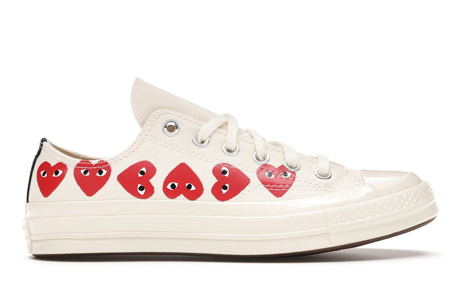 Converse Chuck Taylor All Star 70 Ox Comme des Garçons PLAY Multi-Cœurs Blanc