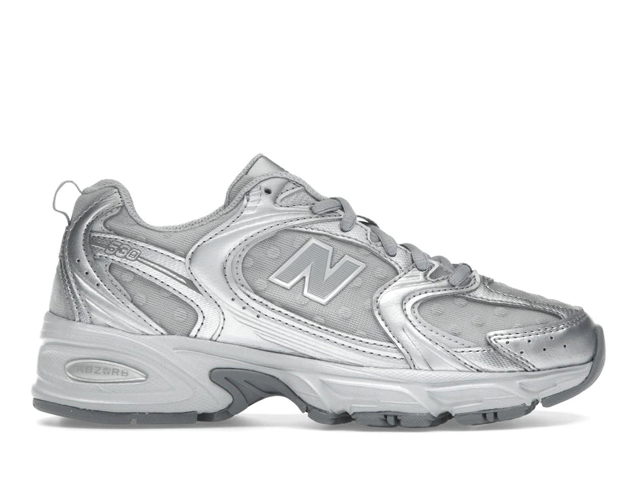 New Balance 530 Argent Métallisé Nuage de Pluie à Pois