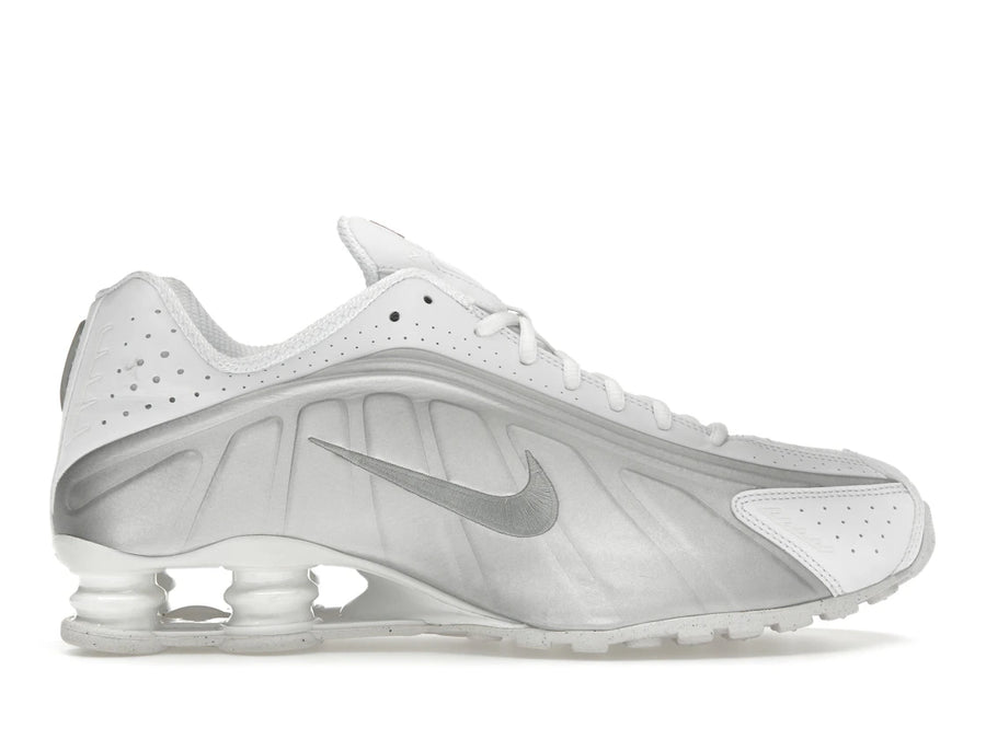 Nike Shox R4 Blanc Cramoisi Vif Argent Métallisé
