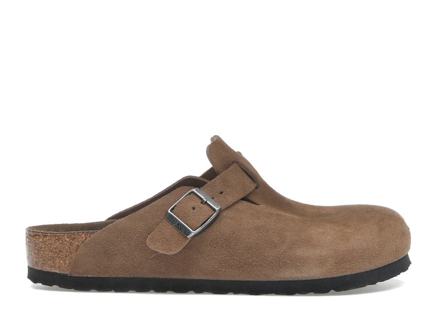 Birkenstock Boston, semelle intérieure souple, daim couleur thé foncé