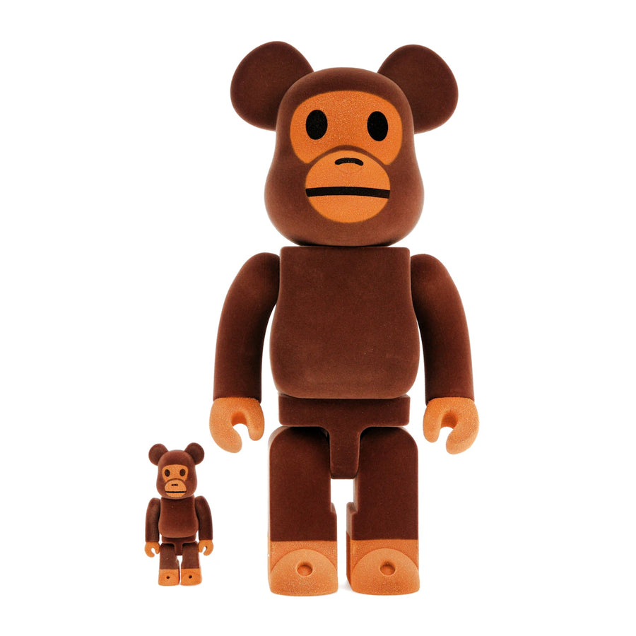 Bearbrick x Bape Baby Milo Flocky Ver. 100% & 400% Set