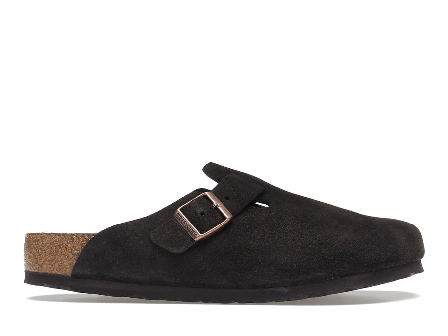 Birkenstock Boston à semelle souple en daim moka