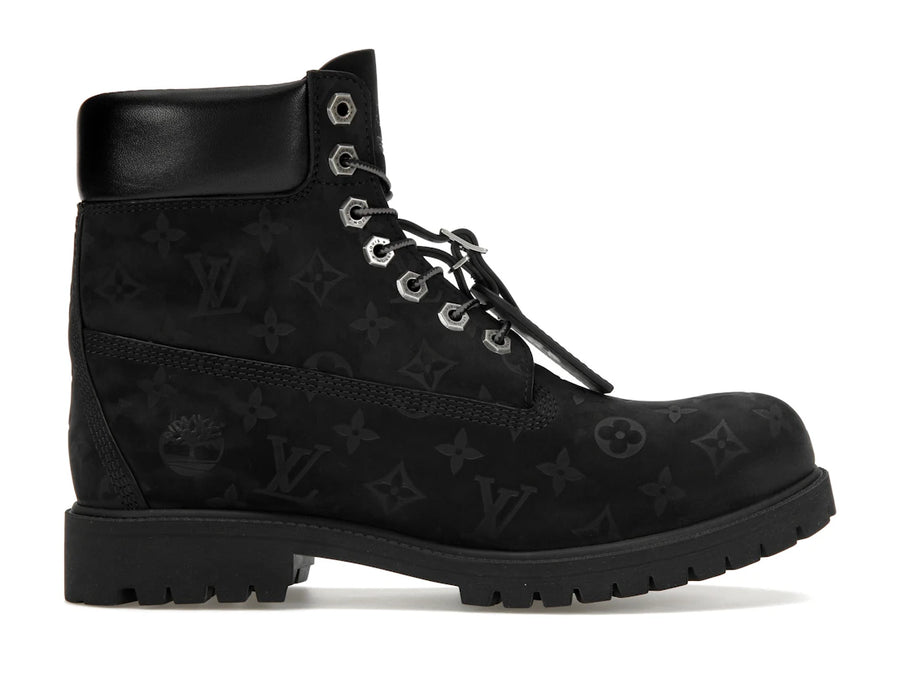 Bottines Louis Vuitton Timberland 6" noires monogrammées