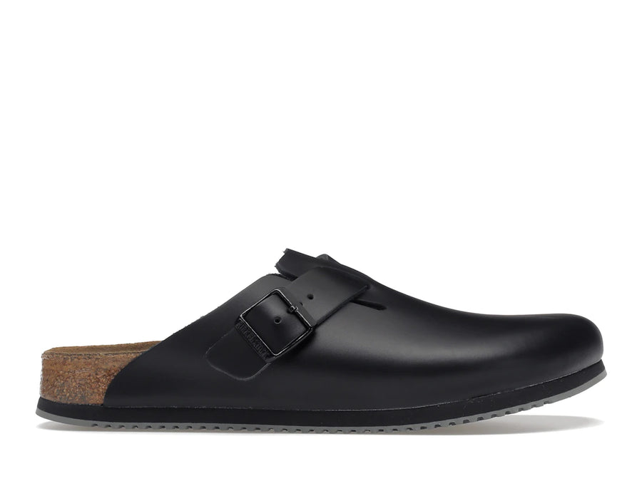 Birkenstock Boston Super Grip Cuir Noir