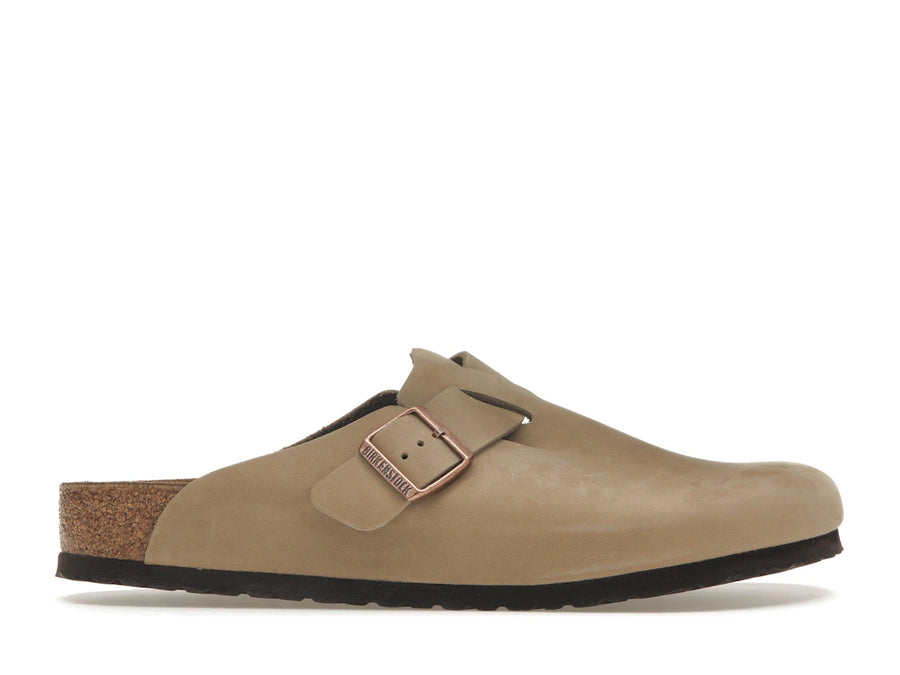 Birkenstock Boston en cuir huilé marron tabac