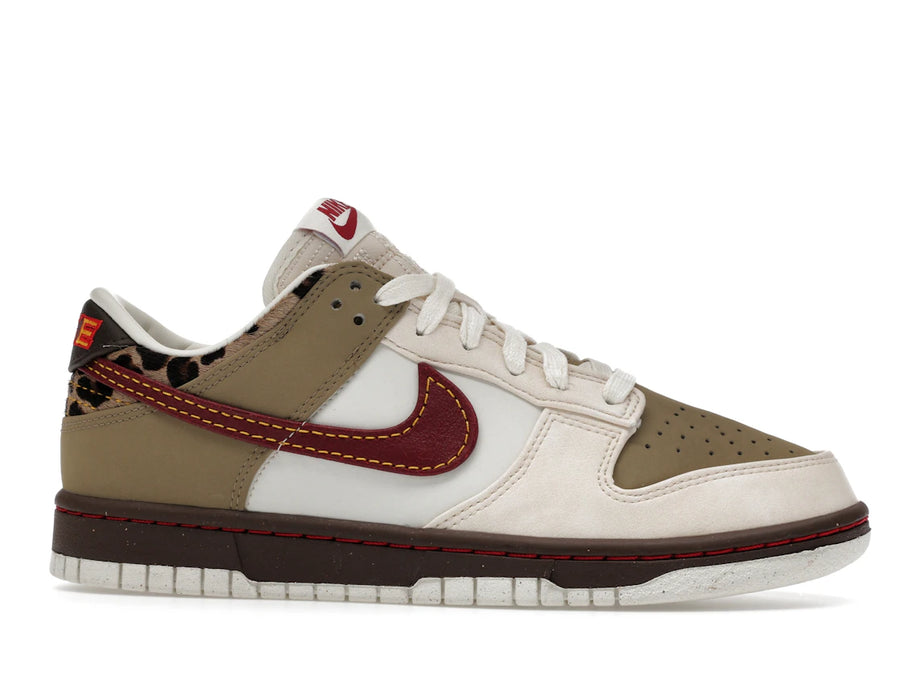 Nike Dunk Low Retro Kaki Rouge Équipe Blanc Perle (Femme)