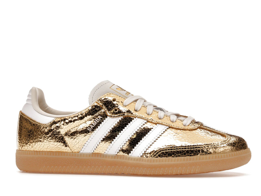 adidas Samba OG Gold Metallic Cracked Leather (Femme)