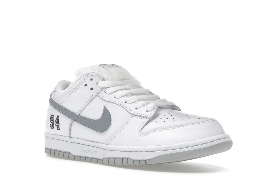 Nike SB Dunk Low Supreme 94 Blanc Argent Métallisé