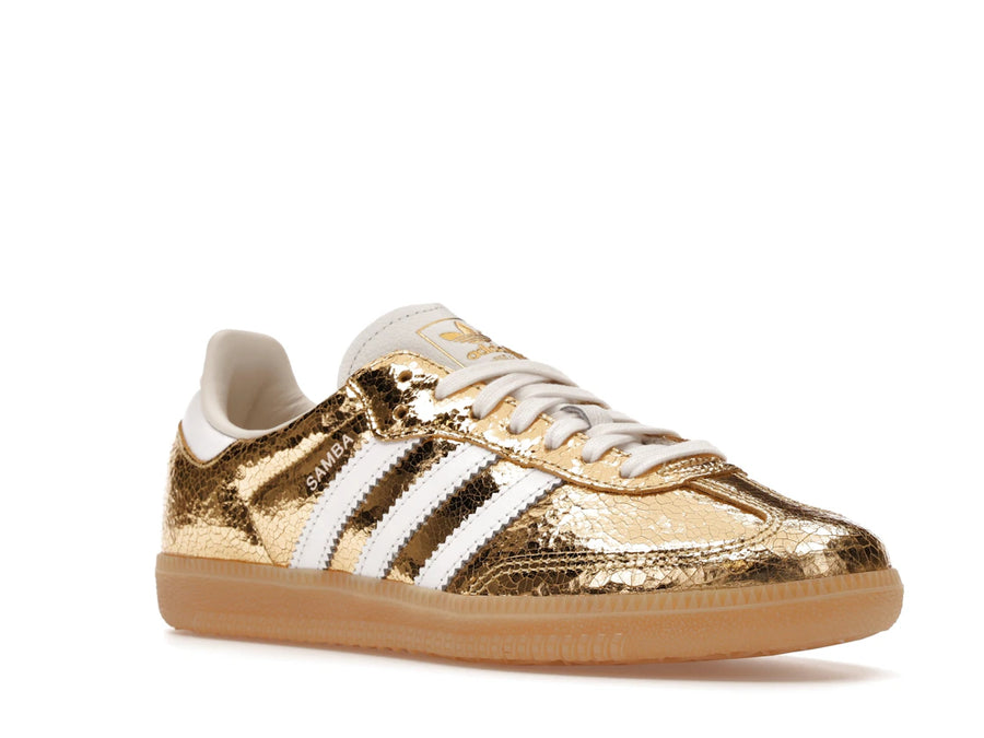 adidas Samba OG Gold Metallic Cracked Leather (Femme)