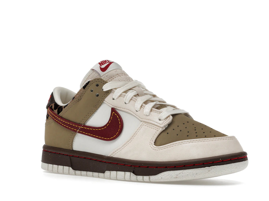Nike Dunk Low Retro Kaki Rouge Équipe Blanc Perle (Femme)