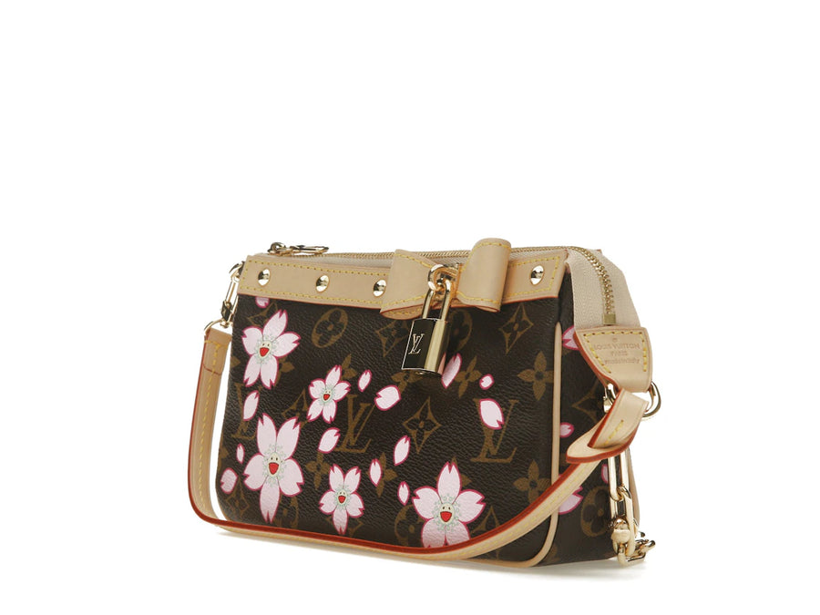 Louis Vuitton x Takashi Murakami Cherry Blossom Pochette Accessoires Sakura Brown