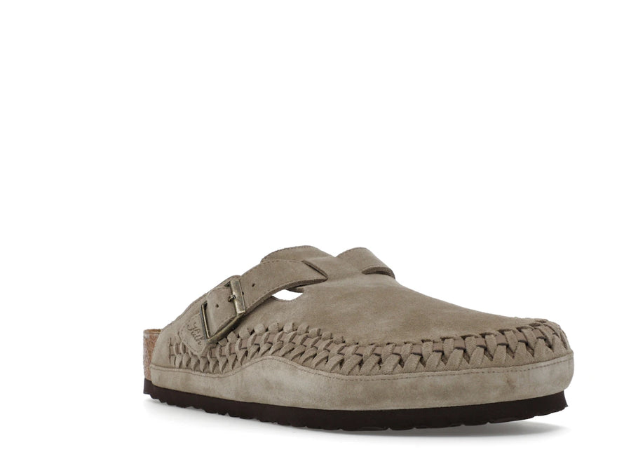 Birkenstock Boston en daim tressé Kith Taupe