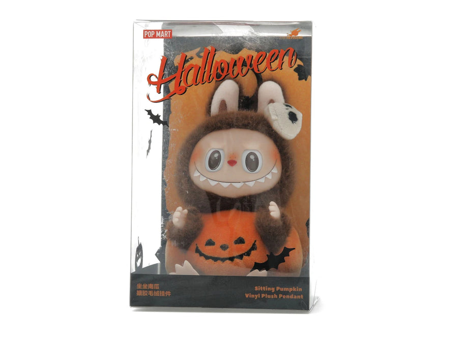 Pendentif en peluche citrouille assise Pop Mart Labubu Happy Halloween Party Series