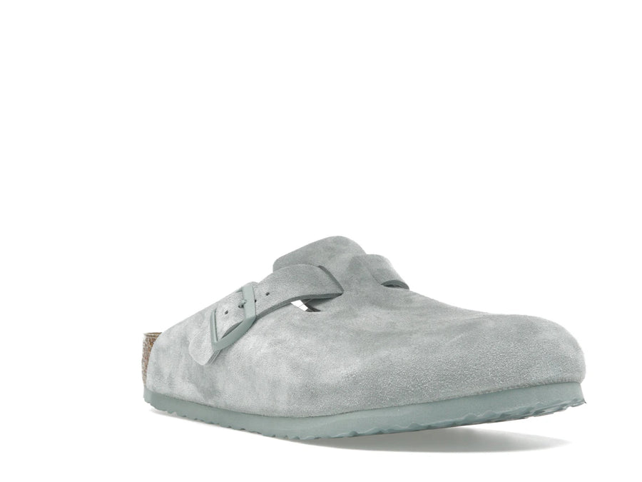 Birkenstock Boston en daim couleur sauge pure