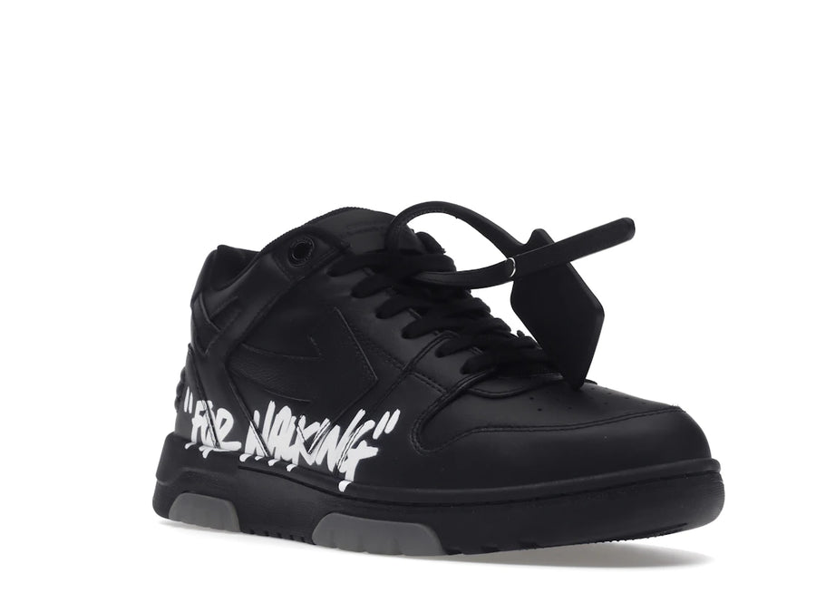 OFF-WHITE Out Of Office OOO "For Walking" Low Tops Black White