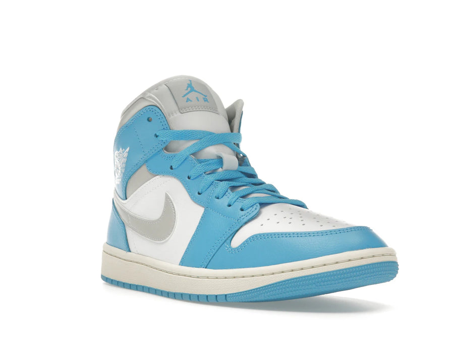 Jordan 1 Mid Bleu Poudre Foncé Blanc Voile Gris Neutre (Femme)