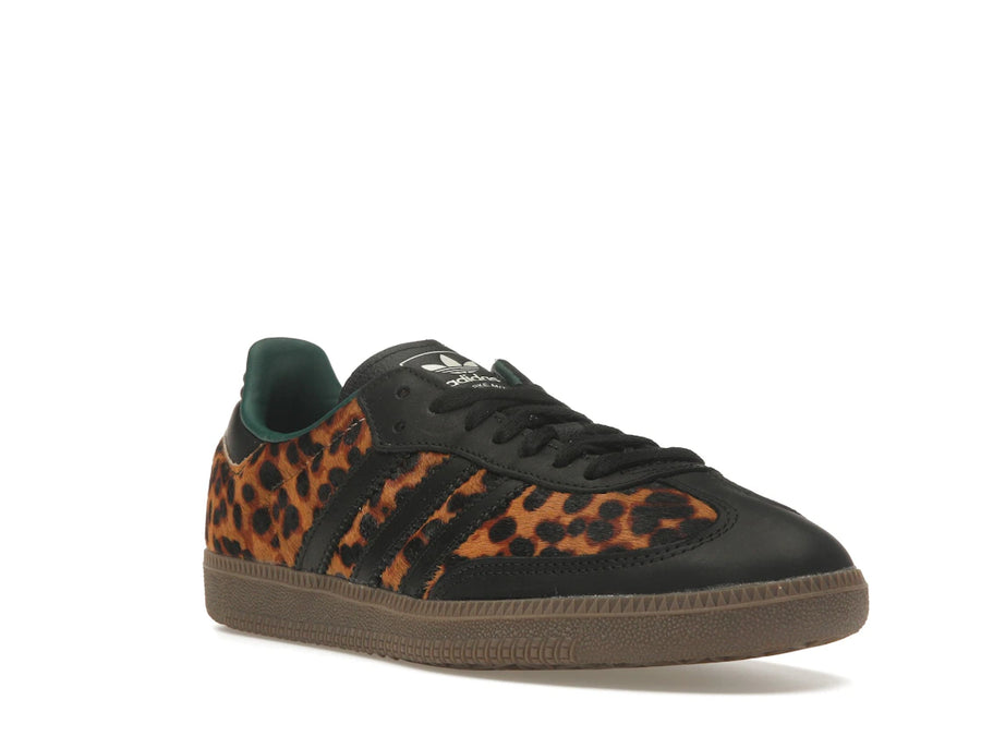 adidas Samba OG Noir Vert Léopard (Femme)